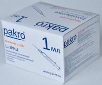 1 мл трехкомпонентный шприц Pakro инсулиновый U100 , с иглой 0,3х13, 100 шт купить в Балашихе