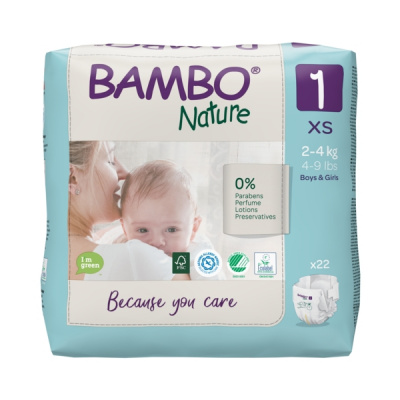 Эко-подгузники Bambo Nature 1 (2-4 кг), 22 шт купить оптом в Балашихе