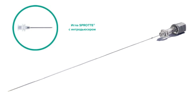 Спинальная игла Sprotte 22G x 6" (150мм) с интродьюсером — 10шт/уп купить оптом в Балашихе